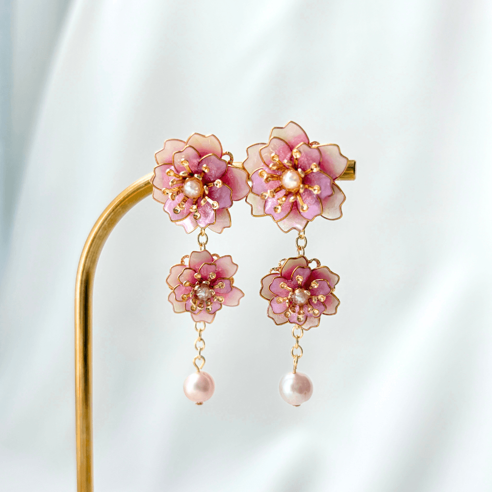 【八重桜】2wayピアス 淡水パール サージカルステンレス 金属アレルギー対応 受注生産 春の新作 | 7枚目